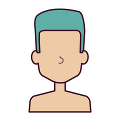 young man shirtless avatar character vector illustration design