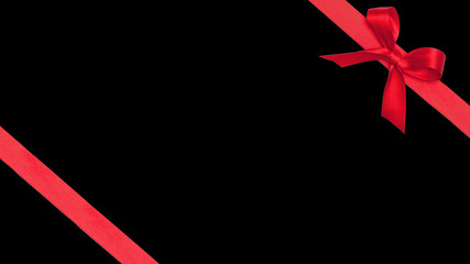 Red Gift Wrap Ribbons for Christmas, isolated