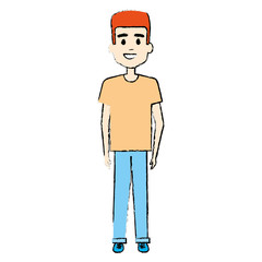 young man avatar character vector illustration design