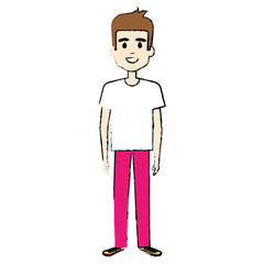 young man avatar character vector illustration design
