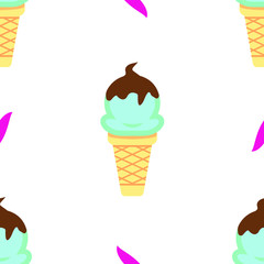 pattern with pistachio ice cream with chocolate