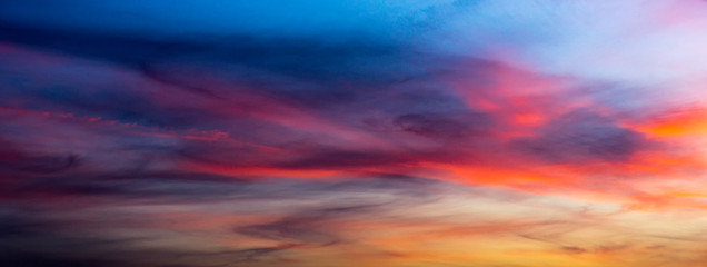 colorful cirrus cloud on twilight sky