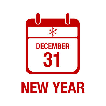 December 31 Calendar, Icon Red