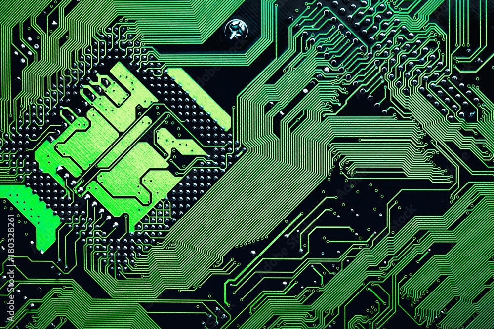 Poster circuit board. electronic computer hardware technology. motherboard digital chip. tech science backg