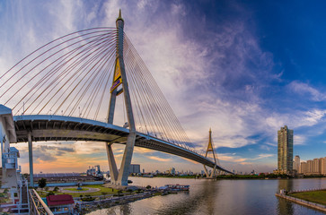 Fototapeta na wymiar Bhumibol Bridge, Bangkok, Thailand