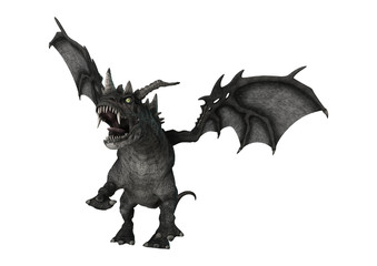 3D Rendering Fantasy Dragon on White