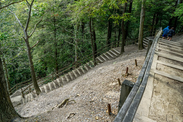 There are two hundred and seventy-eight stairs down to the river in Hell's Hollow state park and that means there is two hundred and seventy-eight stairs back to the top!