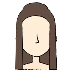 beautiful woman shirtless avatar character vector illustration design
