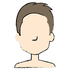 young man shirtless avatar character vector illustration design