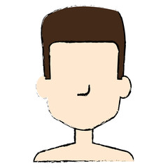 young man shirtless avatar character vector illustration design