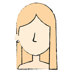 beautiful woman shirtless avatar character vector illustration design