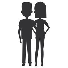 lovers couple avatars characters vector illustration design