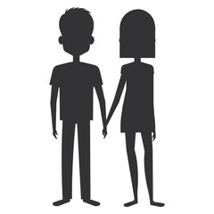 lovers couple avatars characters vector illustration design