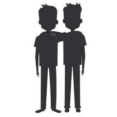 couple of male friends avatars vector illustration design