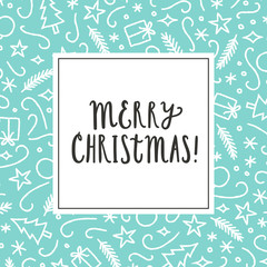 Christmas greeting card. Vector hand drawn illustration