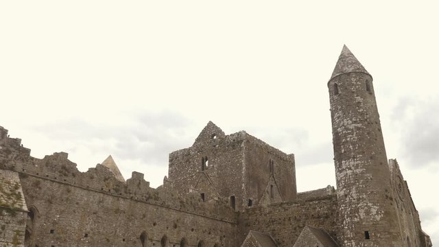 Tilt shot in the round tower of the Rock of Cashel, Ireland
