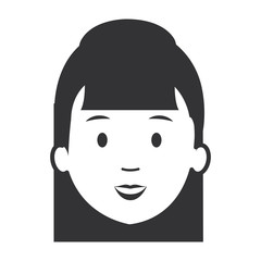 beautiful woman head avatar character vector illustration design