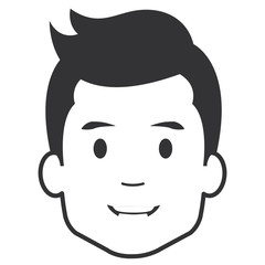 young man head avatar character vector illustration design