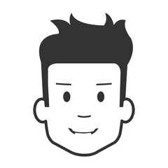 young man head avatar character vector illustration design
