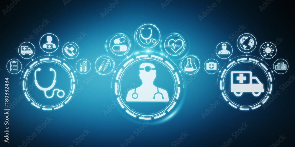 Aufkleber healthcare modern interface 3d rendering