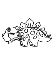 böse seeräuber pirat säbel schwert verkleidung meer schiff boot hut tuch stegosaurus süß niedlich klein pflanzenfresser echse dino saurier dinosaurier groß comic cartoon freundlich