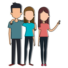 group of persons avatars characters vector illustration design