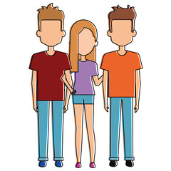 group of persons avatars characters vector illustration design