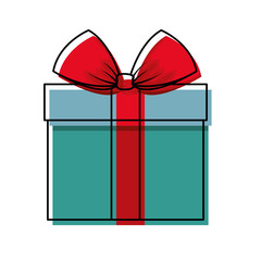 gift box icon over white background colorful design vector illustration