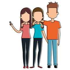 group of persons avatars characters vector illustration design