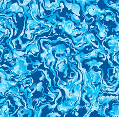 Psychedelic abstract background colorful swirls blue pool. Flowing fluid. Illustration for poster, brochure, invitation, cover book, catalog, website wallpapers. Swirl and stains pattern.