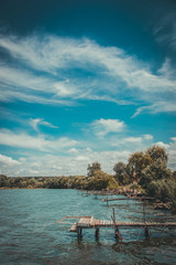 Gulf of the river in windy weather