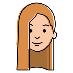 beautiful woman head avatar character vector illustration design