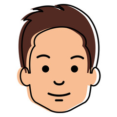 young man head avatar character vector illustration design