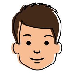 young man head avatar character vector illustration design