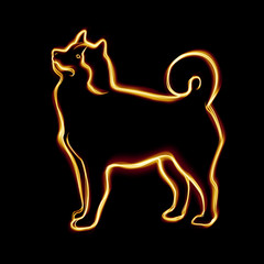 New Year card with the image of a dog