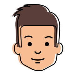 Fototapeta premium young man head avatar character vector illustration design