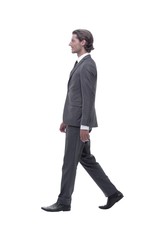 Profile of walking businessman, i