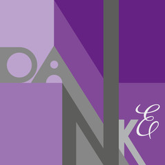 Quadratische Dankeskarte in violett