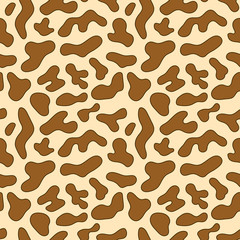 Leopard texture pattern. Orange and beige seamless background. Vector illustration