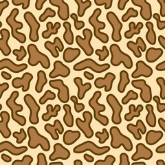 Leopard texture pattern. Orange and beige seamless background. Vector illustration