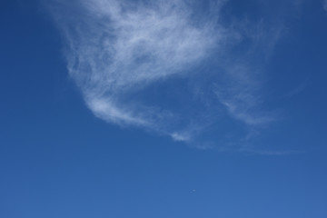 Naklejka na ściany i meble 青空と雲・２機の飛行機「雲の風景」（競合、競い合う、同時になどのイメージ）