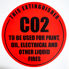 CO2 fire extinguisher sign