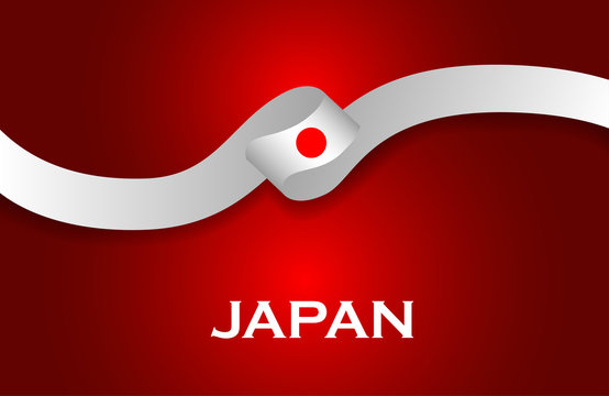 Japan luxury style flag ribbon classic style. Vector Illustration