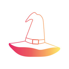 witch hat in degraded magenta to yellow color contour