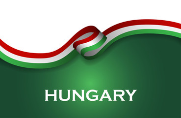 Hungary sport style flag ribbon classic style. Vector Illustration