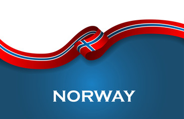 Norway sport style flag ribbon classic style. Vector Illustration