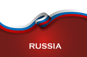 Russia sport style flag ribbon classic style. Vector Illustration