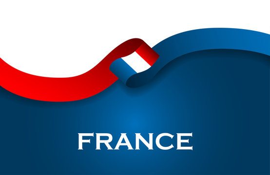 France sport style flag ribbon classic style. Vector Illustration