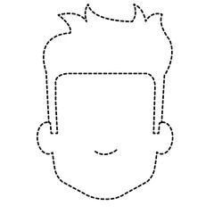 young man head avatar character vector illustration design