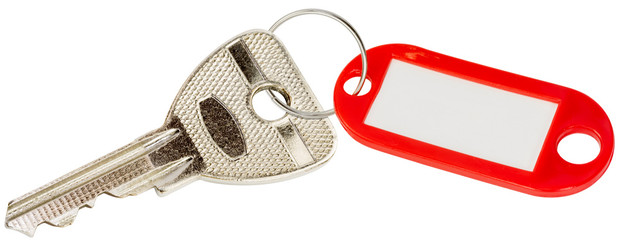 clé de maison avec anneau porte-étiquette 